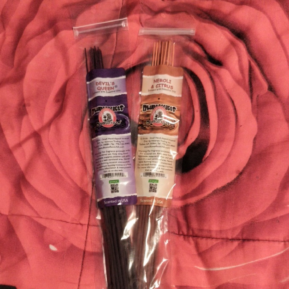 Two Pack Scented Incense Sticks - Purple & Orange Labels